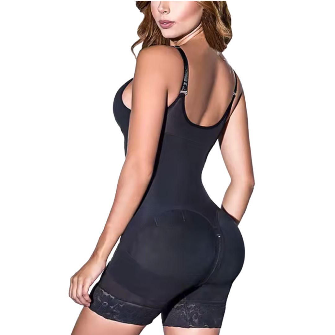gainant noir HeyBody, vue de dos, silhouette sculptée et élégante avec effet seconde peau